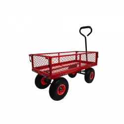 3 cu. ft. 300 lbs. Capacity Removable Sides Metal Steel Mesh Heavy Duty Utility Wagon Outdoor Garden Cart in Red 3 cu. ft. 300 lbs. Capacity Removable Sides Metal Steel Mesh Heavy Duty Utility Wagon Outdoor Garden Cart in Red