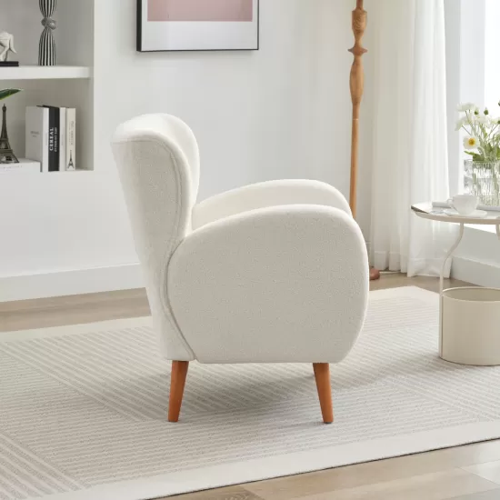 Mirod Modern Wing back Lounge Chair - Stylish Design, Soft Fabric, Solid Wood Legs, Easy Assembly, Durable Frame Mirod Modern Wing back Lounge Chair - Stylish Design, Soft Fabric, Solid Wood Legs, Easy Assembly, Durable Frame