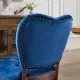 French Vintage Tufted Upholstered Fabric Dining Chair,Set of 2,Blue,SW1869BL French Vintage Tufted Upholstered Fabric Dining Chair,Set of 2,Blue,SW1869BL