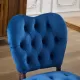 French Vintage Tufted Upholstered Fabric Dining Chair,Set of 2,Blue,SW1869BL French Vintage Tufted Upholstered Fabric Dining Chair,Set of 2,Blue,SW1869BL