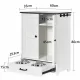 Dog Feeding Station, Dog Food Storage Cabinet with Hidden Dog Bowls, Adjustable Panel, Hooks, for Medium Sized Dogs, White Dog Feeding Station, Dog Food Storage Cabinet with Hidden Dog Bowls, Adjustable Panel, Hooks, for Medium Sized Dogs, White