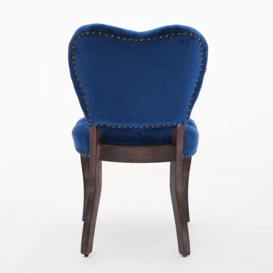 French Vintage Tufted Upholstered Fabric Dining Chair,Set of 2,Blue,SW1869BL French Vintage Tufted Upholstered Fabric Dining Chair,Set of 2,Blue,SW1869BL