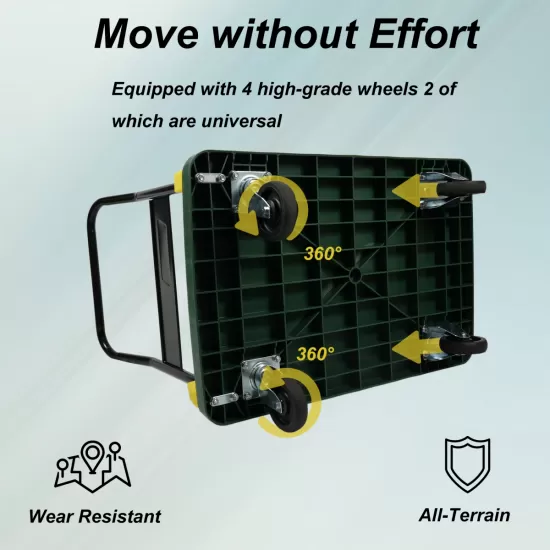 Foldable Platform Push Hand Truck Cart, 440 lbs. Weight Capacity Foldable Platform Push Hand Truck Cart, 440 lbs. Weight Capacity