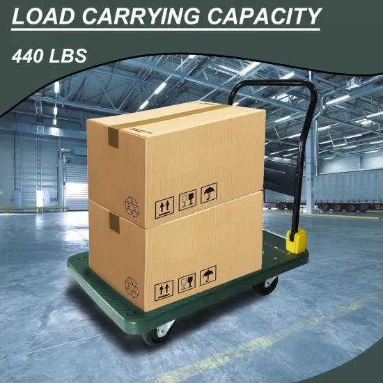 Foldable Platform Push Hand Truck Cart, 440 lbs. Weight Capacity Foldable Platform Push Hand Truck Cart, 440 lbs. Weight Capacity