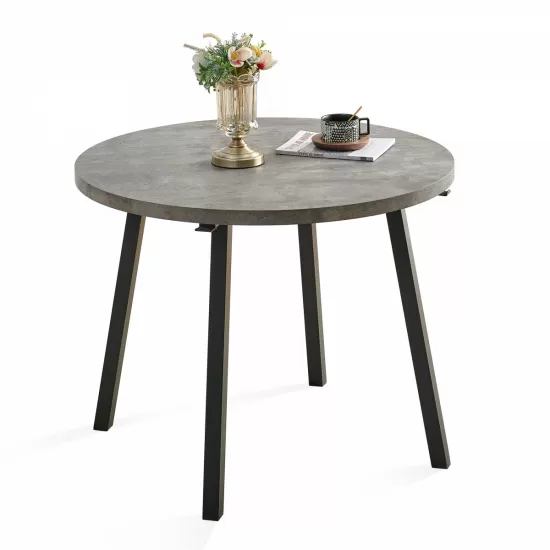 Grey Round Dining Table, Mid Century Modern Round Dining Table,Dinning Table for Kitchen Grey Round Dining Table, Mid Century Modern Round Dining Table,Dinning Table for Kitchen