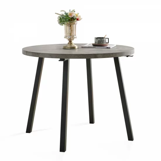 Grey Round Dining Table, Mid Century Modern Round Dining Table,Dinning Table for Kitchen Grey Round Dining Table, Mid Century Modern Round Dining Table,Dinning Table for Kitchen