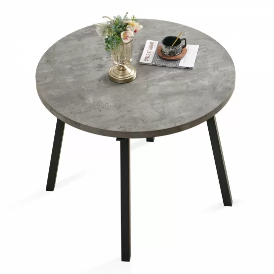 Grey Round Dining Table, Mid Century Modern Round Dining Table,Dinning Table for Kitchen Grey Round Dining Table, Mid Century Modern Round Dining Table,Dinning Table for Kitchen