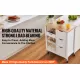 Rolling Portable Small Kitchen Island Cart on Wheels with Solid Wood Top, Dining Room Serving Utility Carts Mobile Movable with 3 Drawers and Storage Shelves Cabinet, White Rolling Portable Small Kitchen Island Cart on Wheels with Solid Wood Top, Dining Room Serving Utility Carts Mobile Movable with 3 Drawers and Storage Shelves Cabinet, White