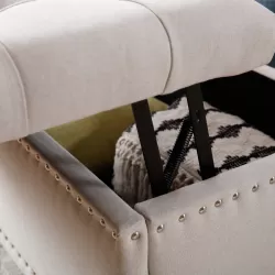 Storage Ottoman Bench Ivory