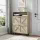 Farmhouse Shoe Storage Cabinet with Barn Door Design, Shoe Organizer with 2 Flip Drawers, Freestanding Narrow Shoe Rack Cabinet with Open Storage for Entryway,Foyer,Hallway,(Natural) Farmhouse Shoe Storage Cabinet with Barn Door Design, Shoe Organizer with 2 Flip Drawers, Freestanding Narrow Shoe Rack Cabinet with Open Storage for Entryway,Foyer,Hallway,(Natural)