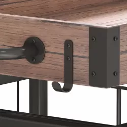 3 Tier Industrial Rolling Serving Cart with Lockable Wheels, Wine Rack Cart with Glass Holder for Indoor and Outdoor, Beverage Trolley cart with 2 Removable Tray,