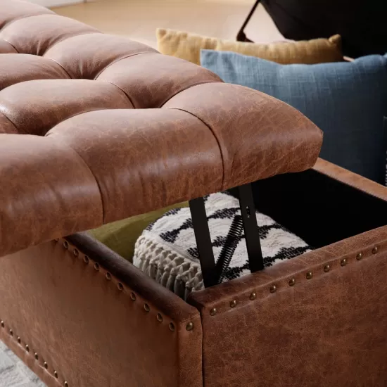 Storage Ottoman Bench Brown Storage Ottoman Bench Brown