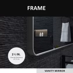 30x36 In. Aluminum Framed Rounded Rectangle Bathroom Wall Mirror, Brushed Nickel Bathroom Vanity Mirror Farmhouse, Anti-Rust, Tempered Glass mirrors, Hangs Horizontally or Vertically 30x36 In. Aluminum Framed Rounded Rectangle Bathroom Wall Mirror, Brushed Nickel Bathroom Vanity Mirror Farmhouse, Anti-Rust, Tempered Glass mirrors, Hangs Horizontally or Vertically