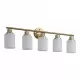 5-Light Golden Bathroom Vanity Light Fixture, Frosted Glass Shades, Modern Wall Mounted Lighting (No Bulbs) 5-Light Golden Bathroom Vanity Light Fixture, Frosted Glass Shades, Modern Wall Mounted Lighting (No Bulbs)
