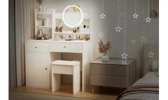 The Perfect White Vanity Desk Set with Adjustable Lights for a Flawless Makeup Routine