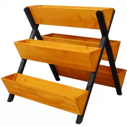 3 Tiers Wooden Vertical Raised Garden Bed with Legs,Brown Planter Raised Beds Kit for Flowers Herbs Vegetables 3 Tiers Wooden Vertical Raised Garden Bed with Legs,Brown Planter Raised Beds Kit for Flowers Herbs Vegetables