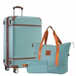 Hardshell Luggage Sets with Bags Lightweight Suitcase Double Spinner Wheels with TSA Lock ,Single Vintage Luggage 24 IN,Green Hardshell Luggage Sets with Bags Lightweight Suitcase Double Spinner Wheels with TSA Lock ,Single Vintage Luggage 24 IN,Green