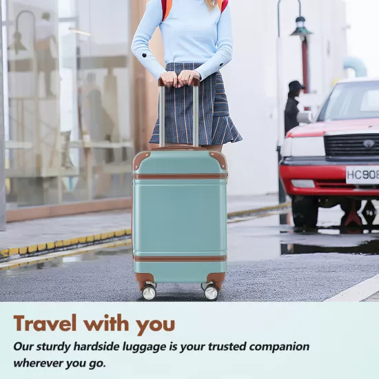 Hardshell Luggage Sets with Bags Lightweight Suitcase Double Spinner Wheels with TSA Lock ,Single Vintage Luggage 28 IN,Green Hardshell Luggage Sets with Bags Lightweight Suitcase Double Spinner Wheels with TSA Lock ,Single Vintage Luggage 28 IN,Green