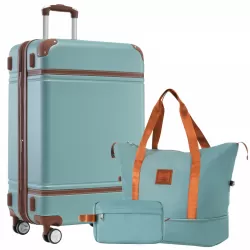 Hardshell Luggage Sets with Bags Lightweight Suitcase Double Spinner Wheels with TSA Lock ,Single Vintage Luggage 28 IN,Green Hardshell Luggage Sets with Bags Lightweight Suitcase Double Spinner Wheels with TSA Lock ,Single Vintage Luggage 28 IN,Green