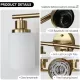 5-Light Golden Bathroom Vanity Light Fixture, Frosted Glass Shades, Modern Wall Mounted Lighting (No Bulbs) 5-Light Golden Bathroom Vanity Light Fixture, Frosted Glass Shades, Modern Wall Mounted Lighting (No Bulbs)