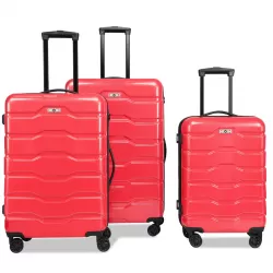 Luggage Sets ABS+PC Hardshell 3pcs Clearance Luggage Hardside Lightweight Durable Suitcase sets Spinner Wheels Suitcase with TSA Lock (20/24/28),Red Luggage Sets ABS+PC Hardshell 3pcs Clearance Luggage Hardside Lightweight Durable Suitcase sets Spinner Wheels Suitcase with TSA Lock (20/24/28),Red