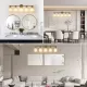 5-Light Golden Bathroom Vanity Light Fixture, Frosted Glass Shades, Modern Wall Mounted Lighting (No Bulbs) 5-Light Golden Bathroom Vanity Light Fixture, Frosted Glass Shades, Modern Wall Mounted Lighting (No Bulbs)