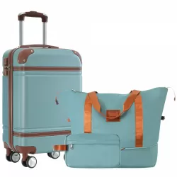 Hardshell Luggage Sets with Bags Carry-on Suitcase Double Spinner Wheels with TSA Lock ,Single Vintage Luggage 20 IN,Green Hardshell Luggage Sets with Bags Carry-on Suitcase Double Spinner Wheels with TSA Lock ,Single Vintage Luggage 20 IN,Green