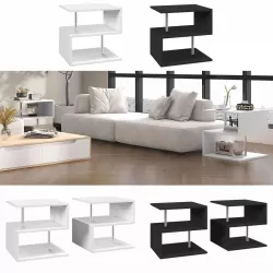 DFW Coffee Tables for Living Room Modern Black Coffee Table with S-Shaped 3 Tiers Open Storage Shelf Matte Center Sofa Tea Table  for Home Office Furniture white 19.70 Inch  Tall DFW Coffee Tables for Living Room Modern Black Coffee Table with S-Shaped 3 Tiers Open Storage Shelf Matte Center Sofa Tea Table  for Home Office Furniture white 19.70 Inch  Tall