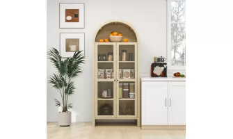 Modern Farmhouse Arched Kitchen Pantry: Stylish Storage Solution for Your Home