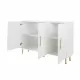 3-Door Large Storage Sideboard with Gold Handles for Kitchen, Dining Room and Living Room.55.12 Inch W Accent White Buffet Cabinet, Coffee Bar Sideboard Cabinet with 3 doors (White) 3-Door Large Storage Sideboard with Gold Handles for Kitchen, Dining Room and Living Room.55.12 Inch W Accent White Buffet Cabinet, Coffee Bar Sideboard Cabinet with 3 doors (White)