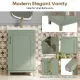 [Viedo] 20 Inch Modern Small Bathroom Vanity Cabinet With Ceramic Basin- 20*15.5*33.3 Inches,Ample Storage,1 Soft Close Door
