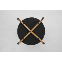 Modern Round Storage Ottoman, Ottoman Foot Stools With Metal Base, Ottoman Footstool with Removable Lid Storage Ottoman for Living Room, Bedroom, Makeup Room (Gray)