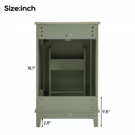 [Viedo] 20 Inch Modern Small Bathroom Vanity Cabinet With Ceramic Basin- 20*15.5*33.3 Inches,Ample Storage,1 Soft Close Door