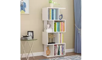 Modern 4-Tier White Wooden Bookcase: Stylish Storage Solution for Any Room