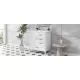 30 Inch Bathroom Vanity with Sink, Bathroom Cabinet with A Door, Three Drawers, Solid Wood Legs & MDF Board, Adiustable Foot Pads, White 30 Inch Bathroom Vanity with Sink, Bathroom Cabinet with A Door, Three Drawers, Solid Wood Legs & MDF Board, Adiustable Foot Pads, White