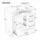30 Inch Bathroom Vanity with Sink, Bathroom Cabinet with A Door, Three Drawers, Solid Wood Legs & MDF Board, Adiustable Foot Pads, White 30 Inch Bathroom Vanity with Sink, Bathroom Cabinet with A Door, Three Drawers, Solid Wood Legs & MDF Board, Adiustable Foot Pads, White