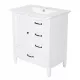30 Inch Bathroom Vanity with Sink, Bathroom Cabinet with A Door, Three Drawers, Solid Wood Legs & MDF Board, Adiustable Foot Pads, White 30 Inch Bathroom Vanity with Sink, Bathroom Cabinet with A Door, Three Drawers, Solid Wood Legs & MDF Board, Adiustable Foot Pads, White