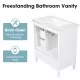 30 Inch Bathroom Vanity with Sink, Bathroom Cabinet with A Door, Three Drawers, Solid Wood Legs & MDF Board, Adiustable Foot Pads, White 30 Inch Bathroom Vanity with Sink, Bathroom Cabinet with A Door, Three Drawers, Solid Wood Legs & MDF Board, Adiustable Foot Pads, White