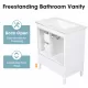 30 Inch Bathroom Vanity with Sink, Bathroom Cabinet with A Door, Three Drawers, Solid Wood Legs & MDF Board, Adiustable Foot Pads, White 30 Inch Bathroom Vanity with Sink, Bathroom Cabinet with A Door, Three Drawers, Solid Wood Legs & MDF Board, Adiustable Foot Pads, White