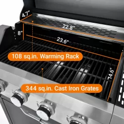 Propane Grill 4 Burner Barbecue Grill Stainless Steel Gas Grill with Side Burner and Cover for Outdoor BBQ, Camping Propane Grill 4 Burner Barbecue Grill Stainless Steel Gas Grill with Side Burner and Cover for Outdoor BBQ, Camping