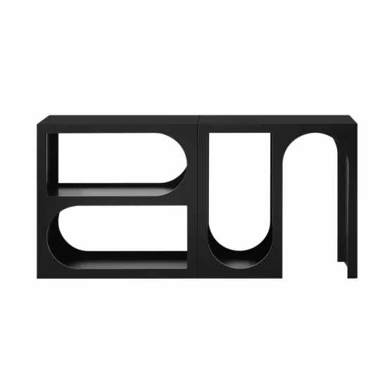 U_STYLE Modular Entryway Console Table with Rectangular Exterior and Curved Interior Design for Customizable Arrangements,Suitable for Study,Entrance and Living Room U_STYLE Modular Entryway Console Table with Rectangular Exterior and Curved Interior Design for Customizable Arrangements,Suitable for Study,Entrance and Living Room