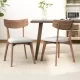Mid-Century Walnut Finished Frame Upholstered Dining Chairs (Set of 2) (Light Beige) Mid-Century Walnut Finished Frame Upholstered Dining Chairs (Set of 2) (Light Beige)