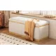 Linen Fabric Upholstered+Solid wood frame Bench with Large Storage Space for the Living Room, Entryway and Bedroom,Beige,( 40''x16''x17'' ) Linen Fabric Upholstered+Solid wood frame Bench with Large Storage Space for the Living Room, Entryway and Bedroom,Beige,( 40''x16''x17'' )
