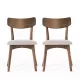 Mid-Century Walnut Finished Frame Upholstered Dining Chairs (Set of 2) (Light Beige) Mid-Century Walnut Finished Frame Upholstered Dining Chairs (Set of 2) (Light Beige)