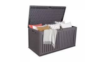  

100 Gallon Resin Outdoor Deck Box: Waterproof Storage Solution for Patio Furniture and Pool Accessories