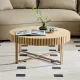 Modern Handcraft Drum Coffee Table 31.5 inch Round Coffee Table for Living Room,Small Coffee Table with Sturdy Pedestal,Natural Ash Modern Handcraft Drum Coffee Table 31.5 inch Round Coffee Table for Living Room,Small Coffee Table with Sturdy Pedestal,Natural Ash