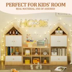 Versatile Children's Bookshelf with House-Shaped Design, Multi-Functional Storage for Books and Toys, Adjustable Placement, Durable Kids Organizer for Playroom or Bedroom Easy Assembly & Safe for Kid
