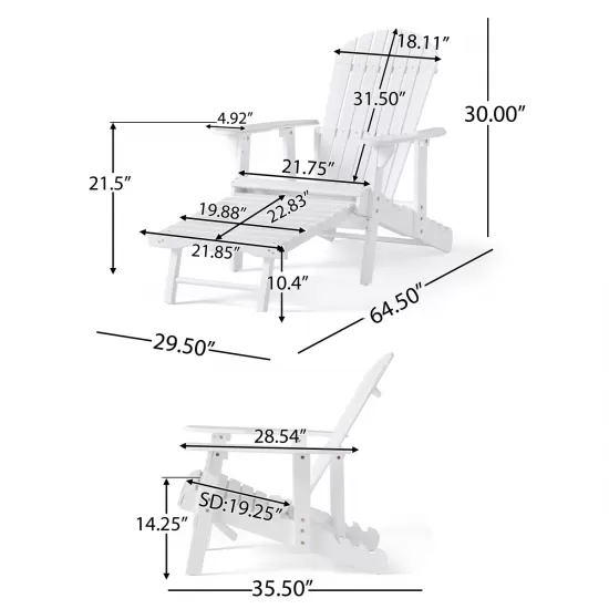 MALIBU RECLINING ADIRONDACK CHAIR MALIBU RECLINING ADIRONDACK CHAIR