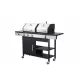 3-Burner Propane Gas BBQ Grill with Side Burner, combined with charcoal grill, 37230BTU Output With Enameled Cast Iron Cooking Grids For Outdoor Barbecue, Stainless Steel 3-Burner Propane Gas BBQ Grill with Side Burner, combined with charcoal grill, 37230BTU Output With Enameled Cast Iron Cooking Grids For Outdoor Barbecue, Stainless Steel