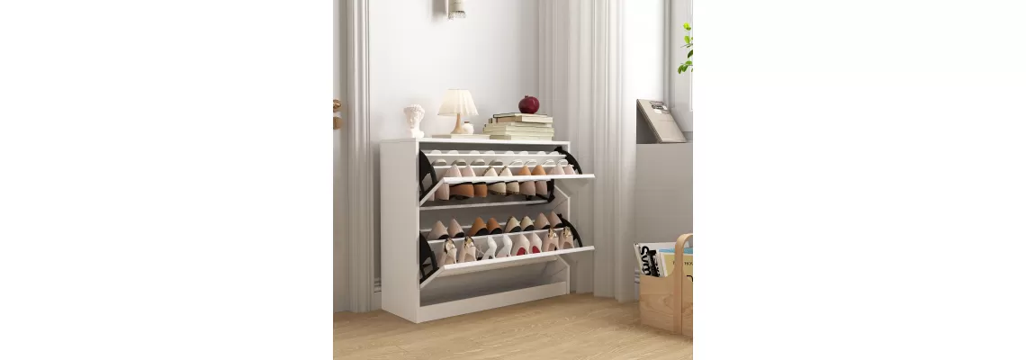 2 Tier Shoe Storage Cabinet with Drawers for Entryway and Bedroom – Flip Door Design
2 Tier Shoe Storage Cabinet with Drawers for Entryway and Bedroom – Flip Door Design